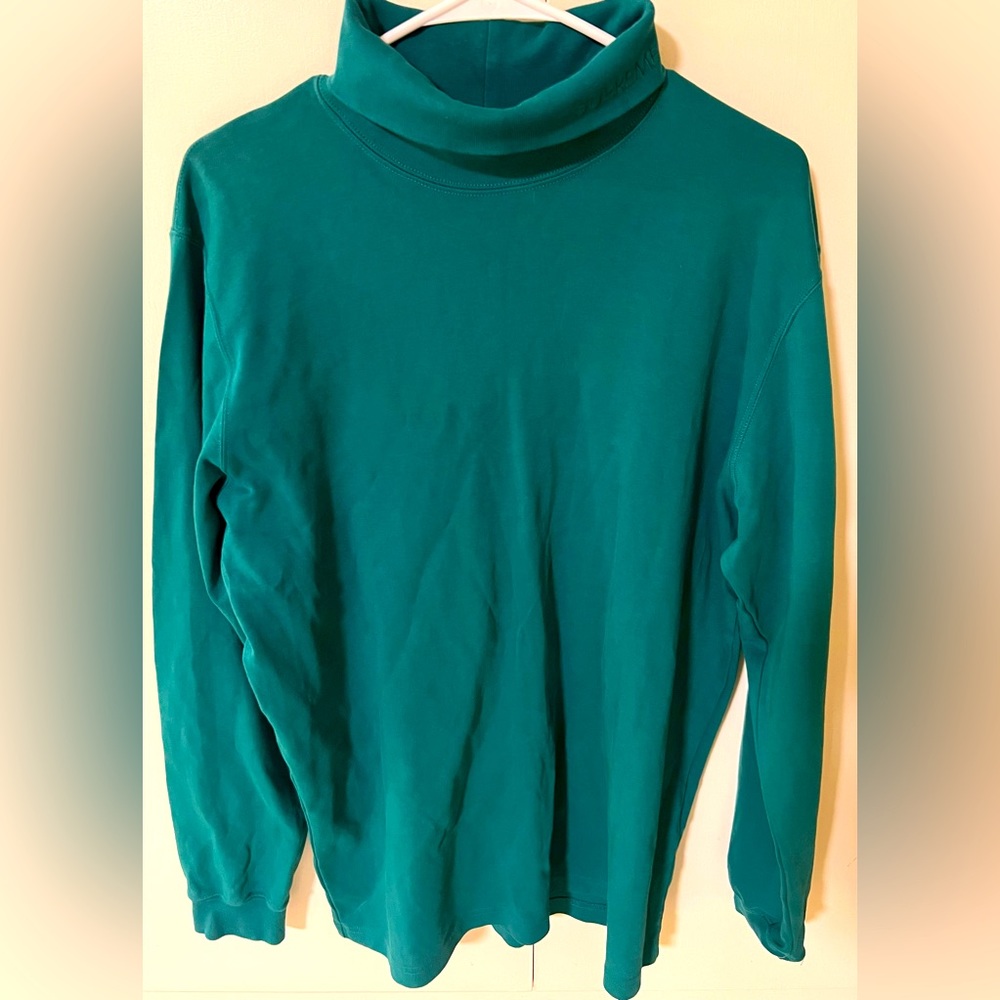 SUPREME SOLID GREEN LONG SLEEVE TURTLENECK BLACK BOX LOGO MEN’s L